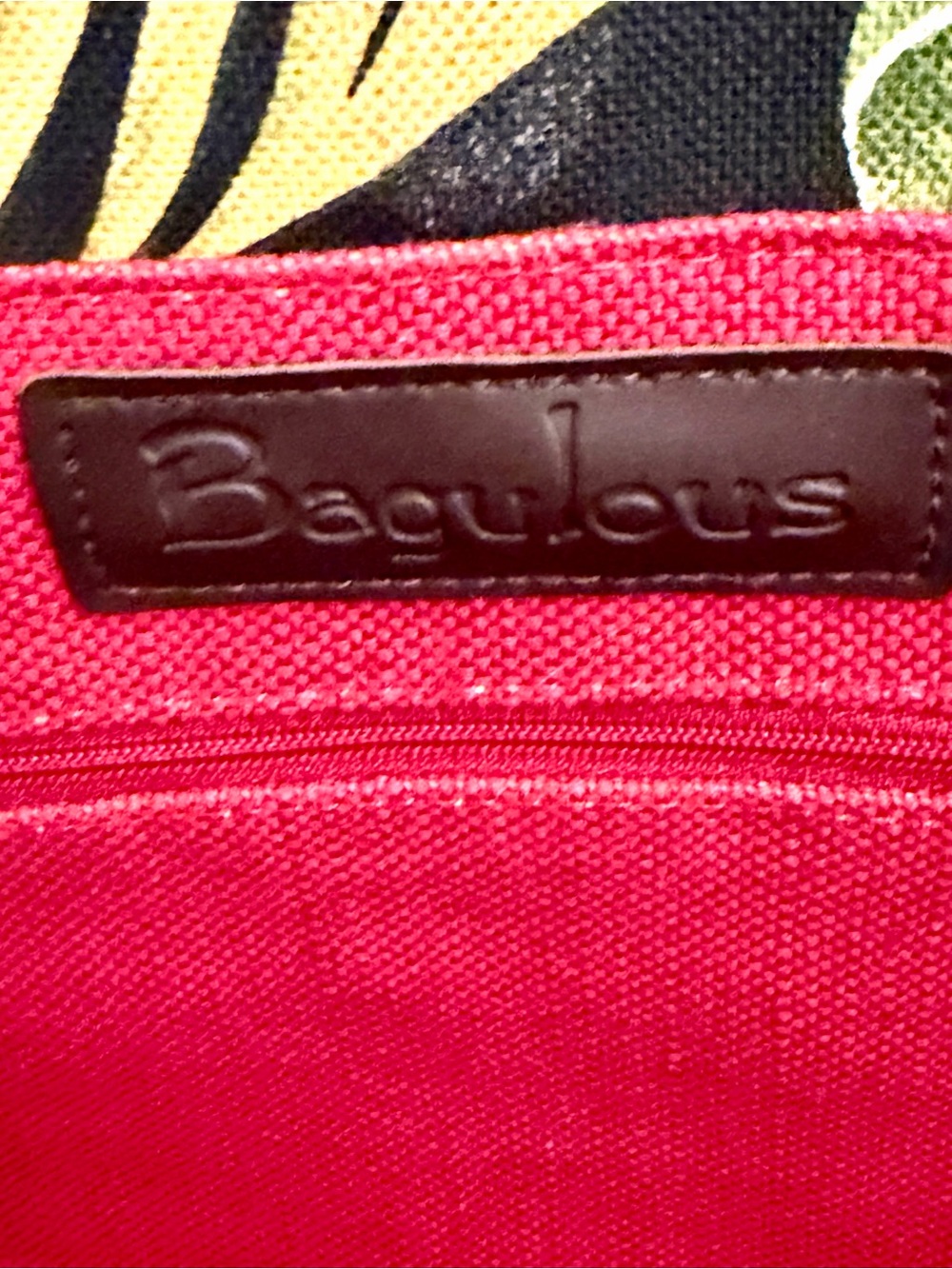 Bagalous Tropical Floral Bamboo Tote Bag w/ Bamboo Handles - Picture 5 of 7